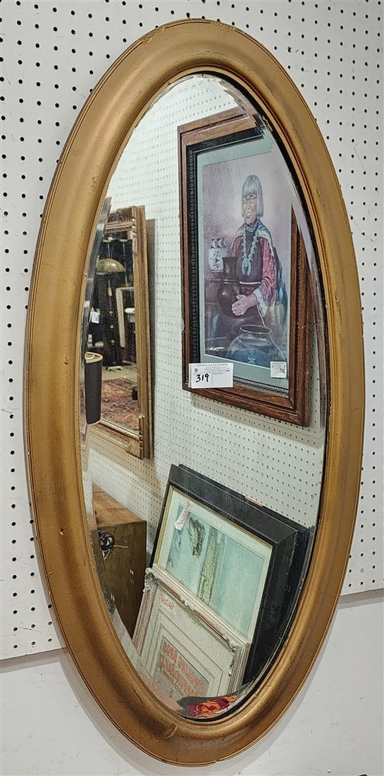 Gilt Frame Bevelled Mirror 45" X 23" (1 of 2)