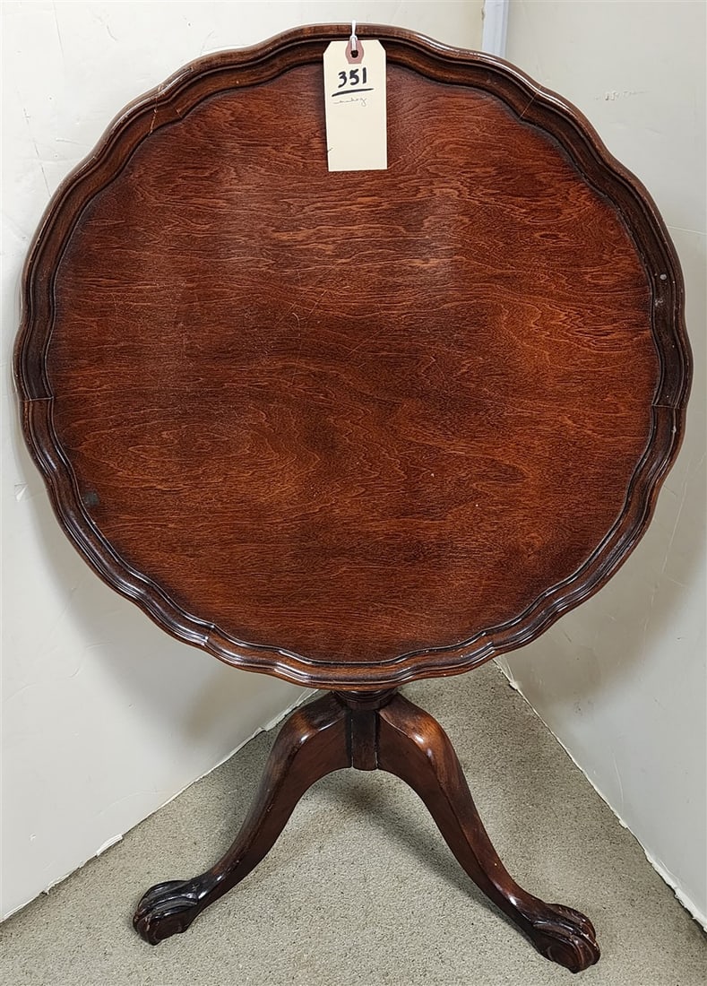 Mahogany Tilt Top Tea Table 27" H X 24" Diam. (1 of 3)