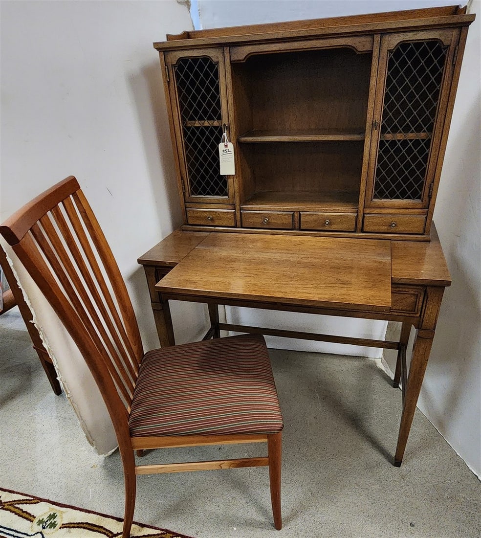 Drexel Mahogany Secretary Desk 54 1/2" H X 3' W X 20" D w/Italian Cherry Chair (1 of 4)