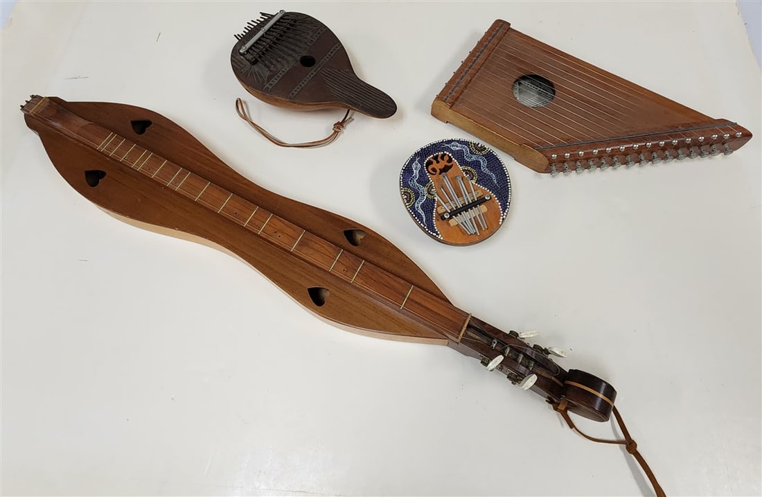 Bx String Istruments - McSpadden Mountain Dulcimer, Judy Harp, 2 Gourd Thumb Pianos: Bx String Istruments - McSpadden Mountain Dulcimer, Judy Harp, 2 Gourd Thumb Pianos
