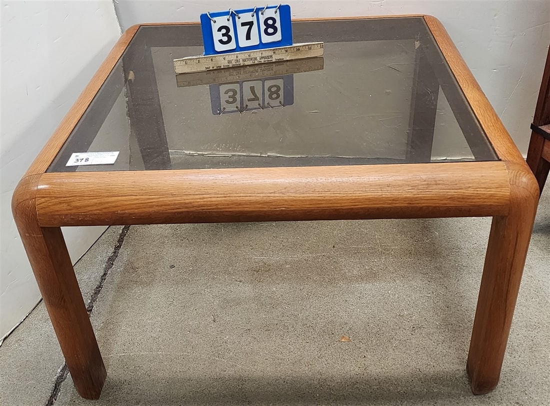 Danish Trioh-Mobler Teak Glass Top Coffee Table 18" H X 31" Sq. (1 of 2)