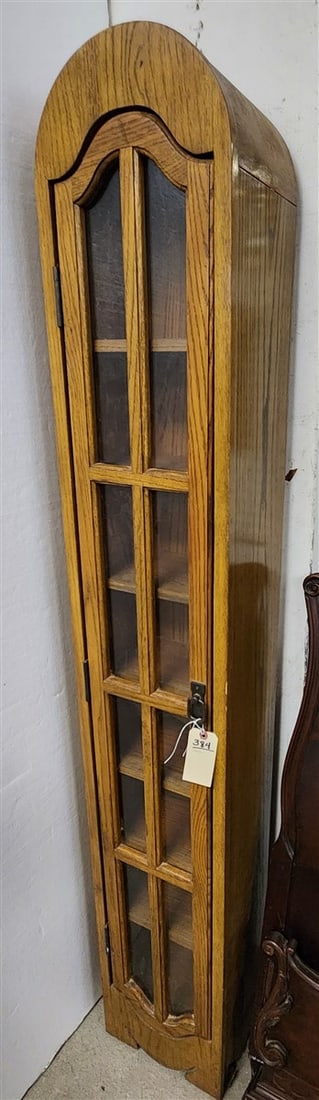 Oak 1 Door Slimfast Cabinet 6' H X 12" W X 9" D: Oak 1 Door Slimfast Cabinet 6' H X 12" W X 9" D