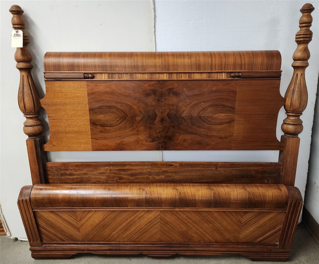 Deco Full Walnut Bed 53" H X 58" H (1 of 2)