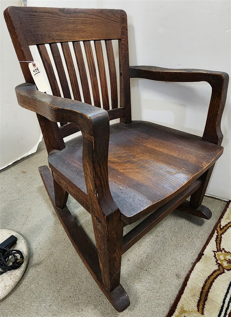 Oak Rocker 32 1/2" H X 23" W X 18" D (1 of 4)