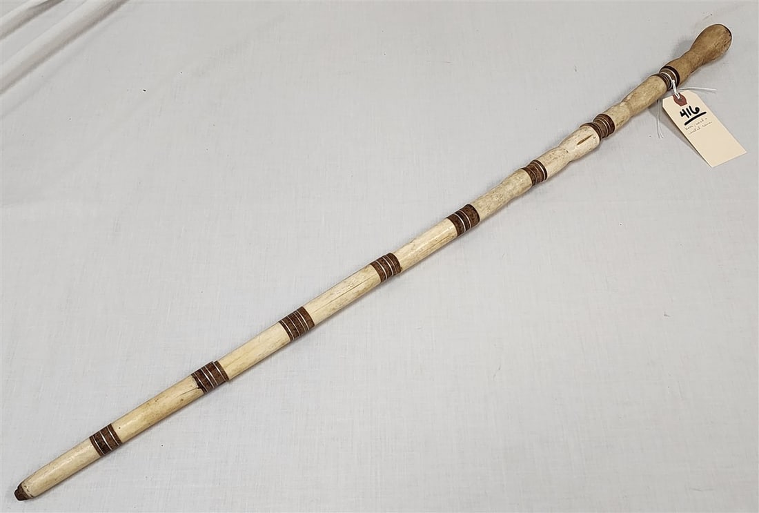 Bone, Wood & Metal Cane 33 1/2" (1 of 1)