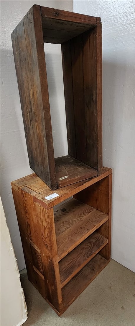 Lot 2 Primitive Pine Stands 36 1/2" H X 24" W X 16" D + 36" H X 15 1/2" W X 16 1/2" D: Lot 2 Primitive Pine Stands 36 1/2" H X 24" W X 16" D + 36" H X 15 1/2" W X 16 1/2" D