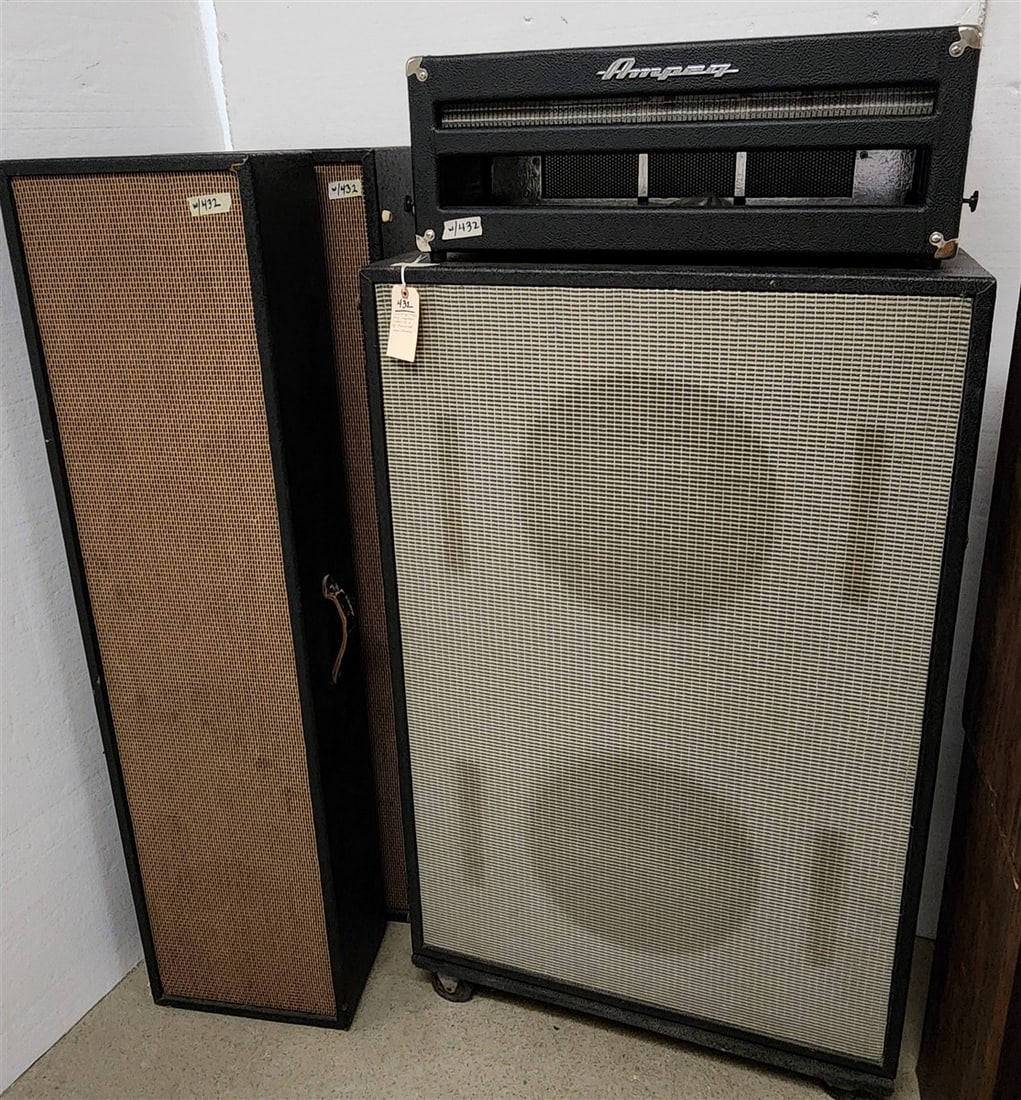 Vintage Ampeg Amp & Speaker Cabinet 50 1/2" H X 30" W X 11 1/2" D + Pr. 60's Marshall Speakers 56 (1 of 4)
