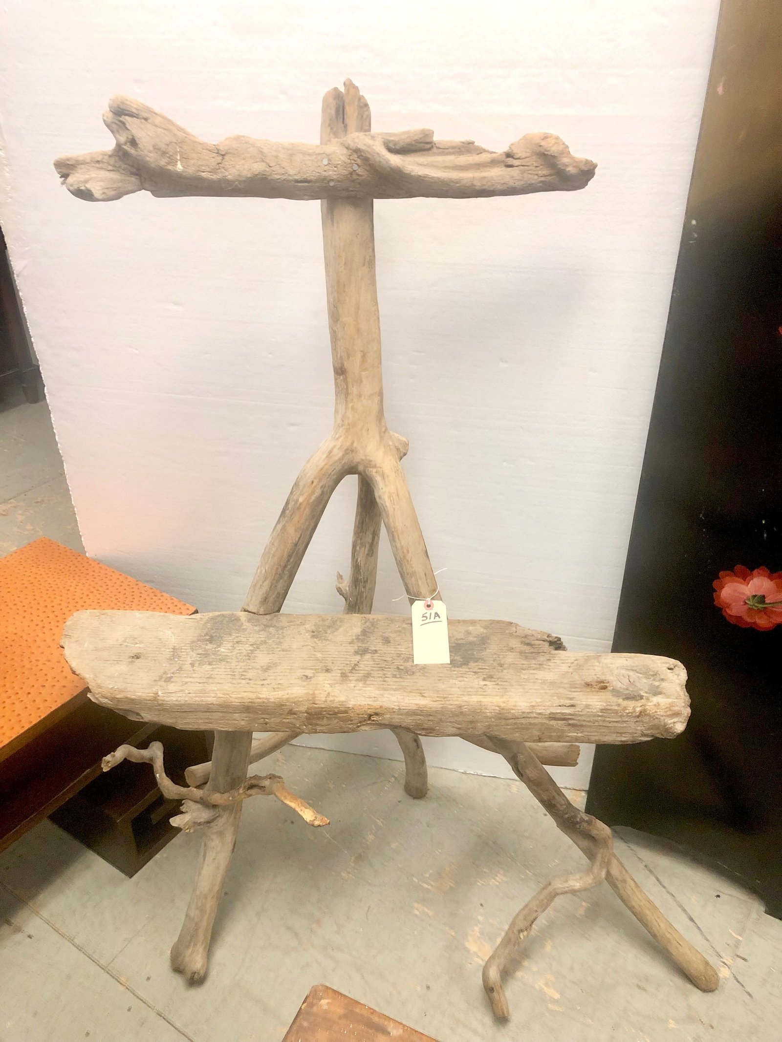 Rustic Twig Stand w/Shelf 54" H X 35" W X 16" D (1 of 1)