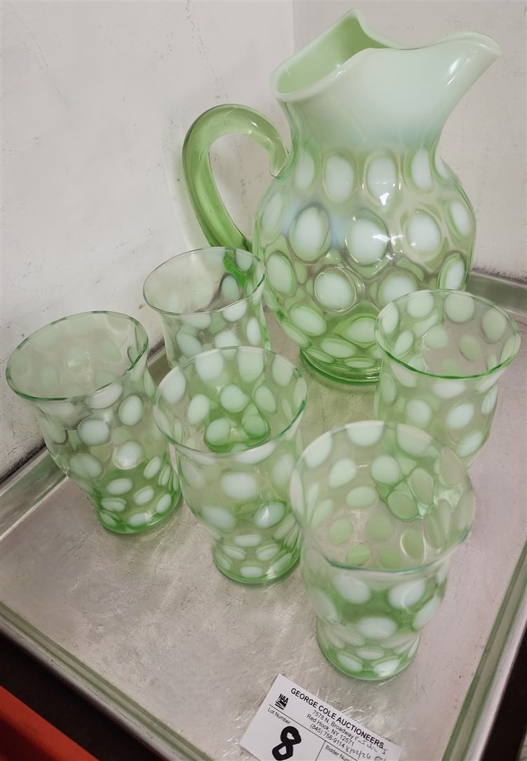Tray 6 Pc. Fenton Coin Dot Lemonade Set (1 of 2)