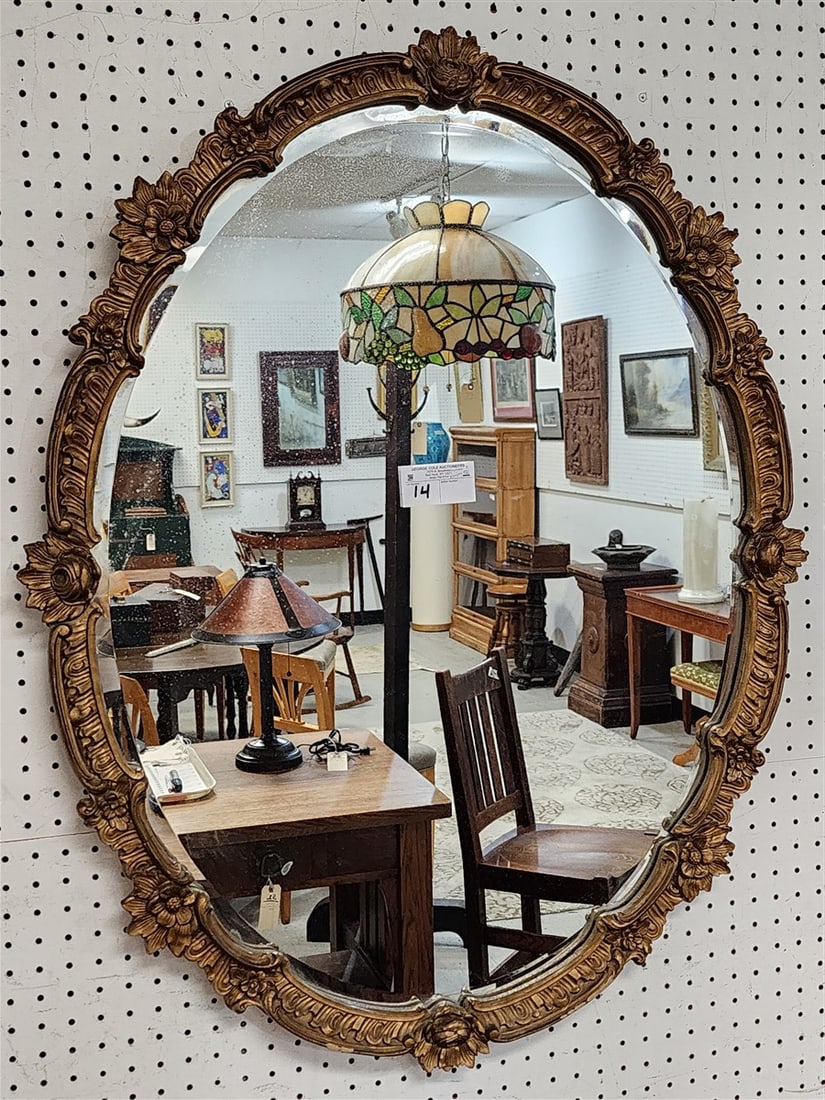 Gilt Framed Bevelled Mirror 38" X 30" (1 of 1)