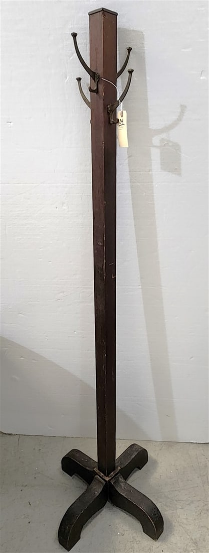 Vintage Oak Hall Tree 70": Vintage Oak Hall Tree 70"