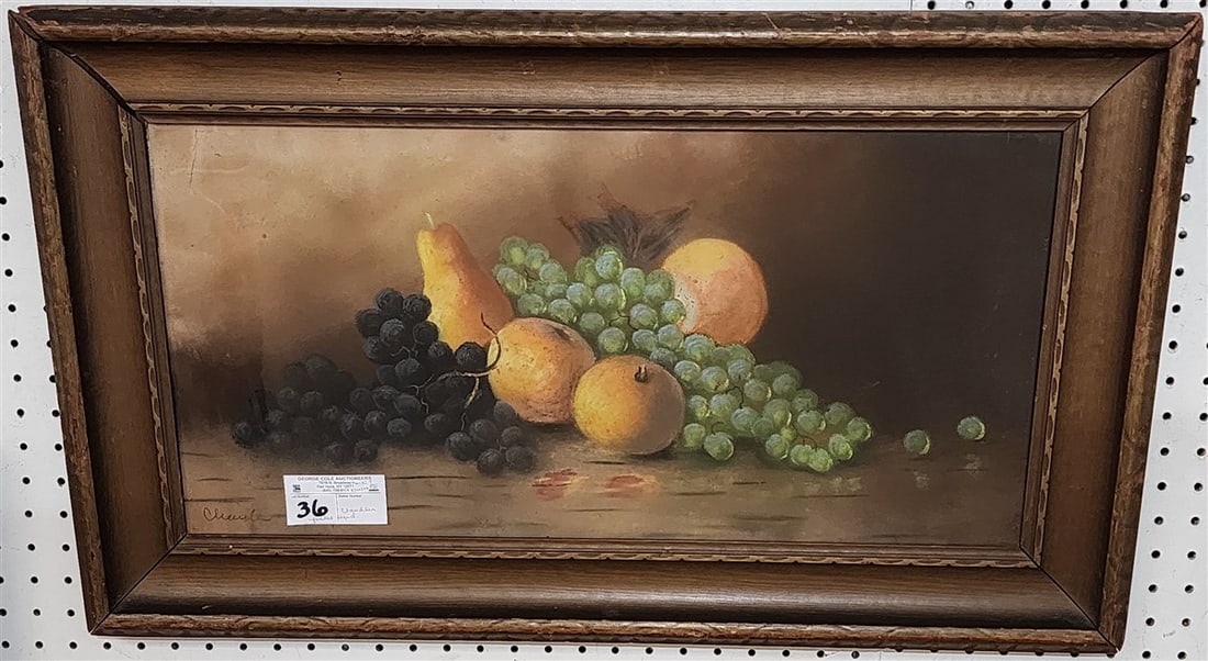Framed Pastel Still Life Sgnd Chandler 11 1/2" X 23 1/2" w/Frame 17" X 29": Framed Pastel Still Life Sgnd Chandler 11 1/2" X 23 1/2" w/Frame 17" X 29"
