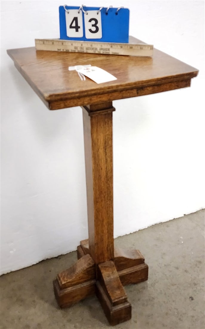 Oak Pedestal 30 1/2" H X 14" Sq. (1 of 3)