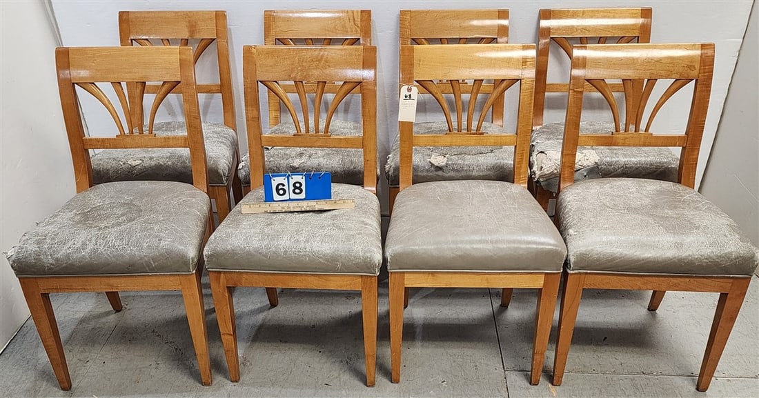 Set 8 Biedermeier Style Maple Dining Chairs: Set 8 Biedermeier Style Maple Dining Chairs