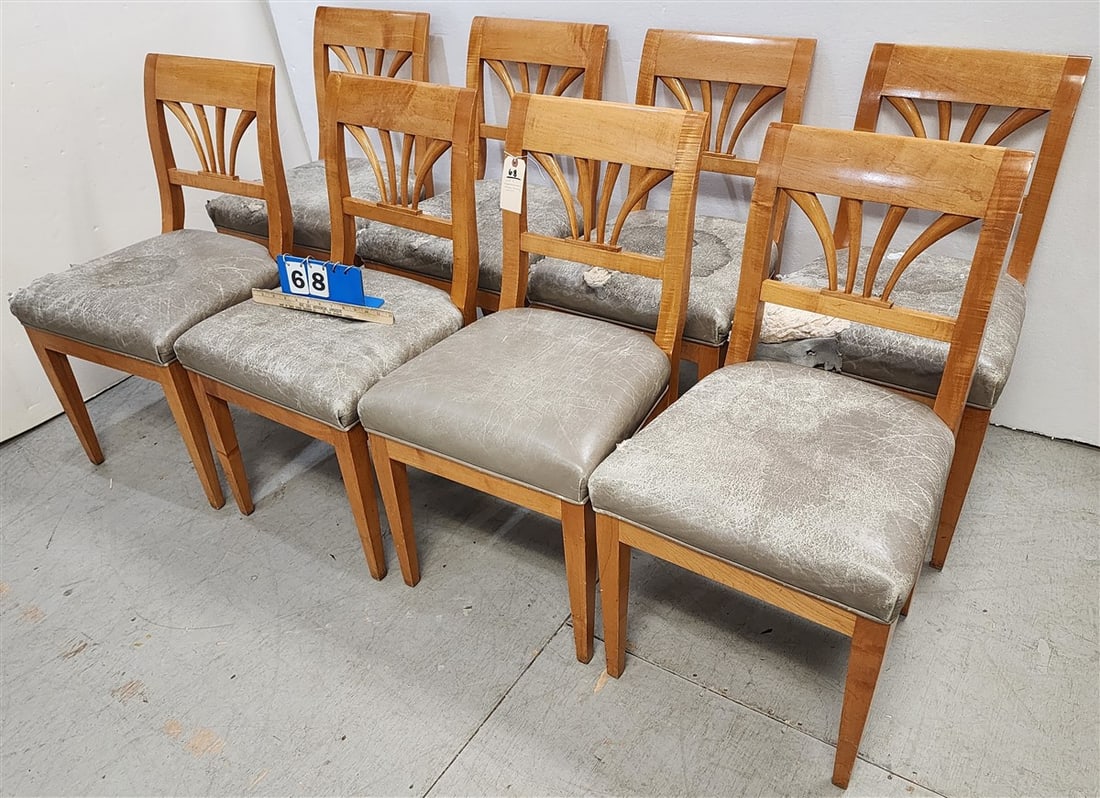 Set 8 Biedermeier Style Maple Dining Chairs - 3