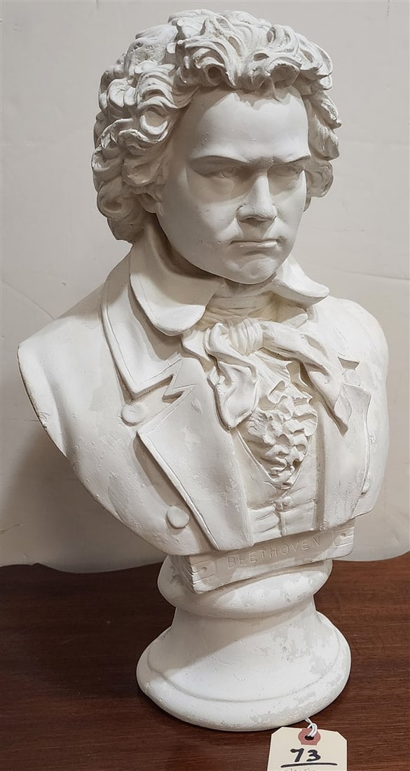 Plaster Bust Of Beethoven 17": Plaster Bust Of Beethoven 17"