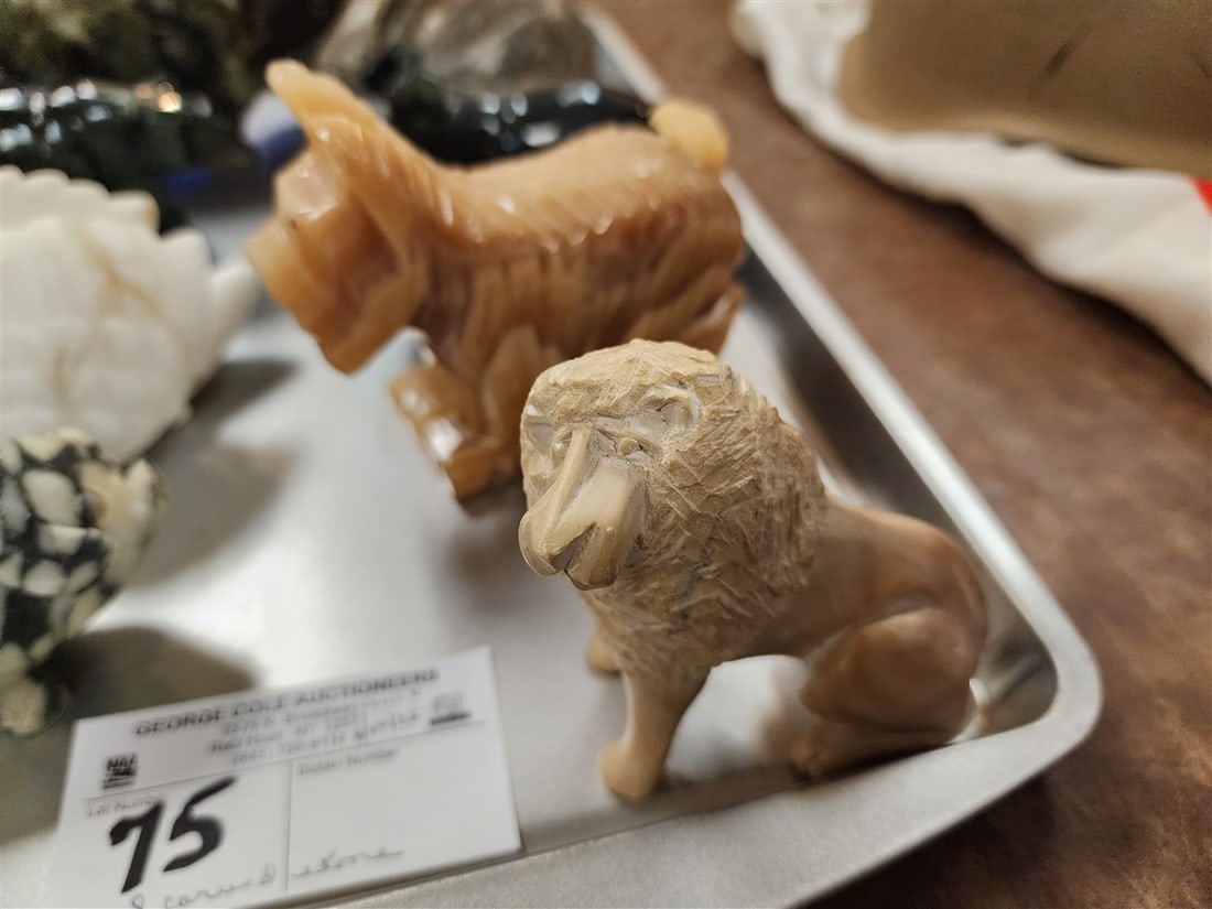 Tray 8 Carved Stone Animals - 4