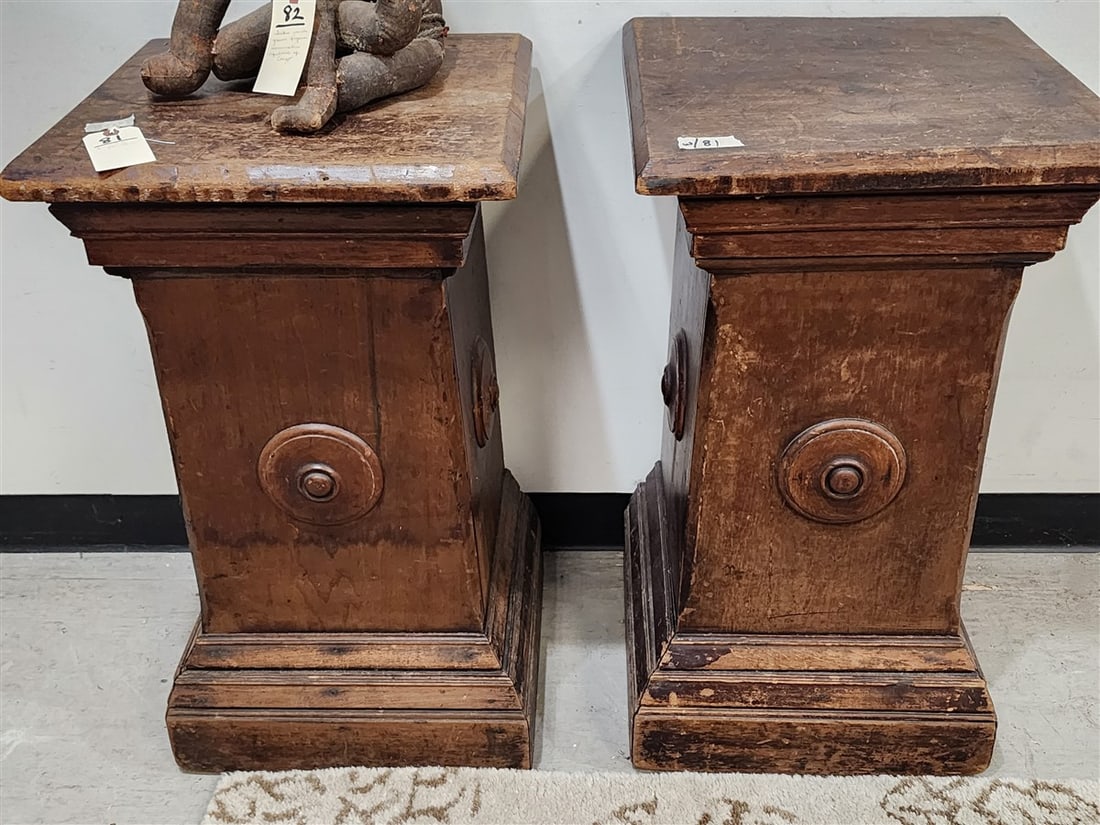 Pr. 19th C Wooden Plynths 30" H X 17" W X 16 1/2" D (1 of 5)