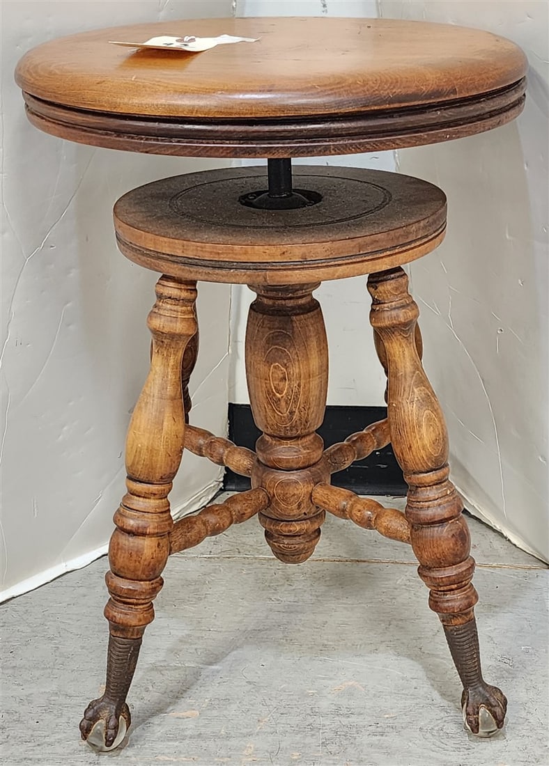C1900 Adjustable Piano Stool 19 1/2" H X 14" Diam.: C1900 Adjustable Piano Stool 19 1/2" H X 14" Diam.