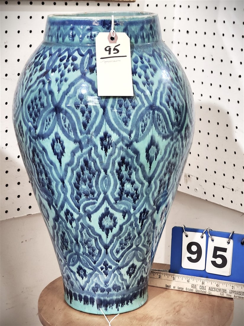 Moroccan Glazed Pottery Vase 18" (1 of 3)