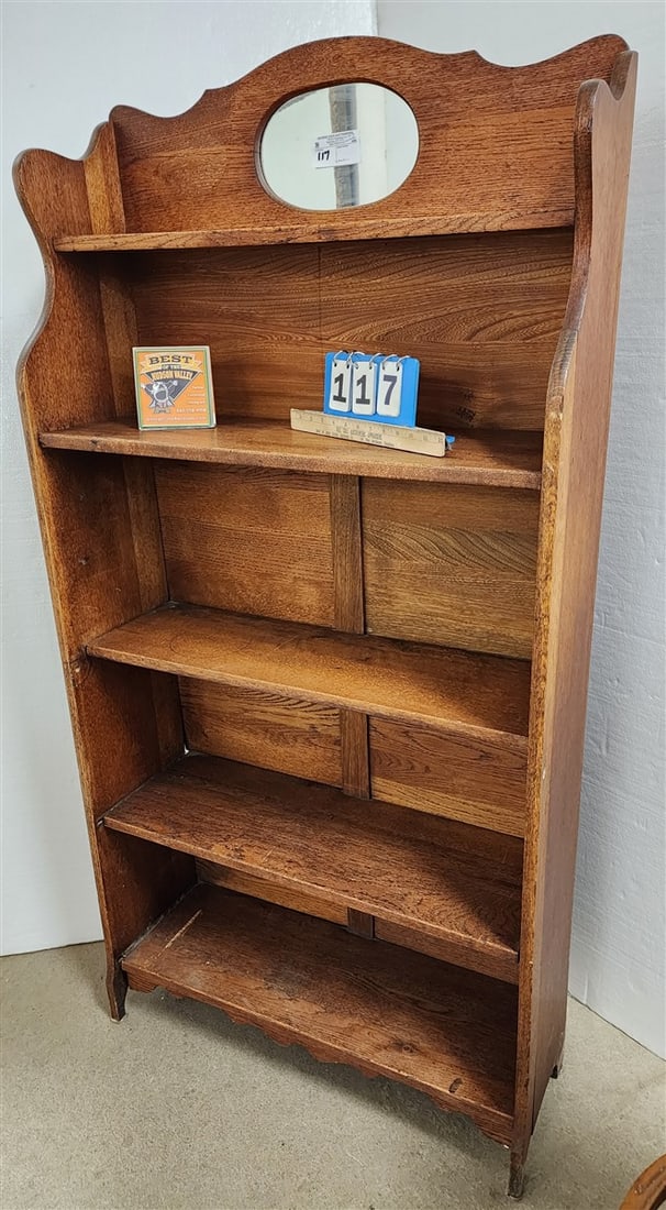 Vintage Oak Bookcase 61 1/2" H X 30" W X 10 1/2" D (1 of 3)