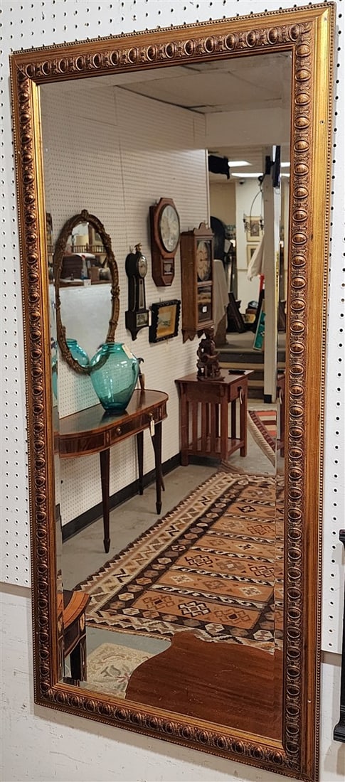 Gilt Framed Bevelled Mirror 53" X 24 1/2" (1 of 4)