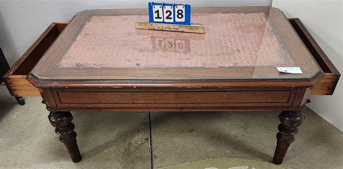 Victorian Rosewood 2 Drawer Coffee Table 18 1/2" H X 40" W X 26 1/2" D: Victorian Rosewood 2 Drawer Coffee Table 18 1/2" H X 40" W X 26 1/2" D