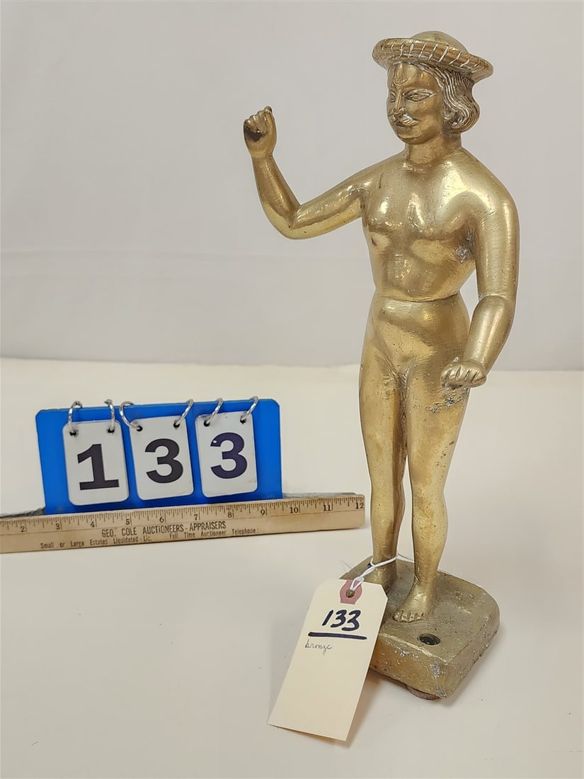 Solid Bronze Figure Of A Man 14 1/2": Solid Bronze Figure Of A Man 14 1/2"