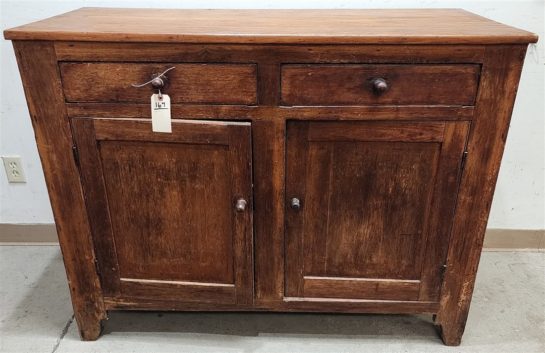 Primitive 2 Drawer Over 2 Door Cabinet 38" H X 49" W X 2 3/4" D (1 of 3)