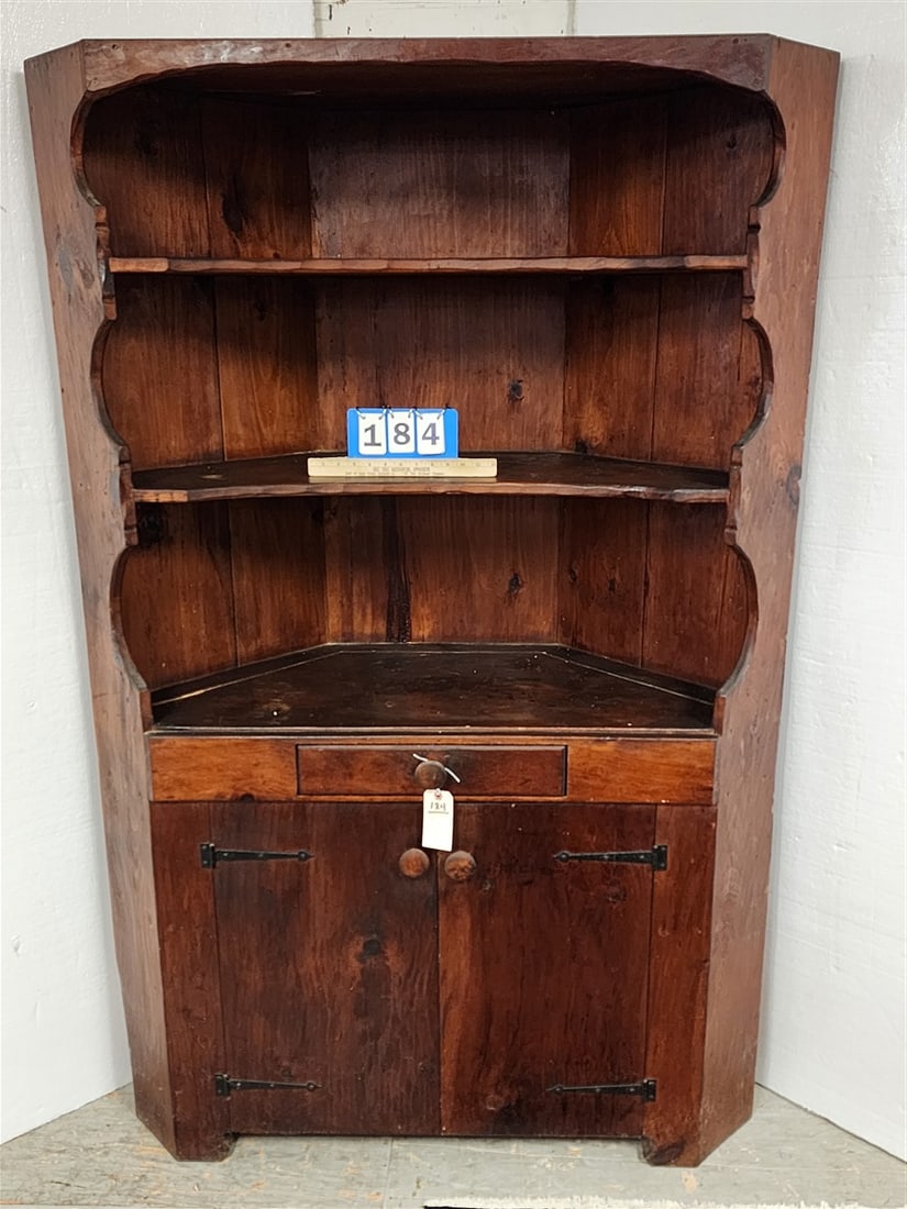 Hunt Furniture Pine 1 Drawer Over 2 Drawer Corner Cupboard 5'11" X 47" W (1 of 2)