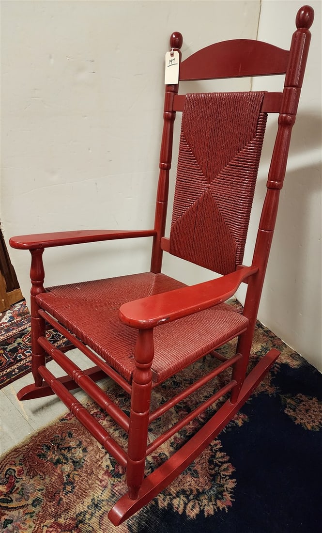 Painted Porch Rocker 46 1/2" H X 26" W X 19 1/2" D: Painted Porch Rocker 46 1/2" H X 26" W X 19 1/2" D