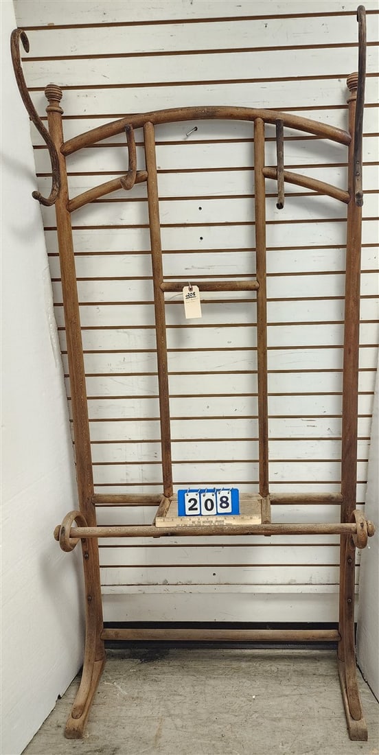 19th C Bentwood Hall Rack 6'6" H X 3' W X 9" D (1 of 4)
