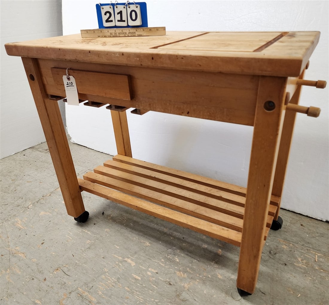 Gouimand Less 1 Drawer Butcher Block Island 32" H X 36" W X 19" D: Gouimand Less 1 Drawer Butcher Block Island 32" H X 36" W X 19" D