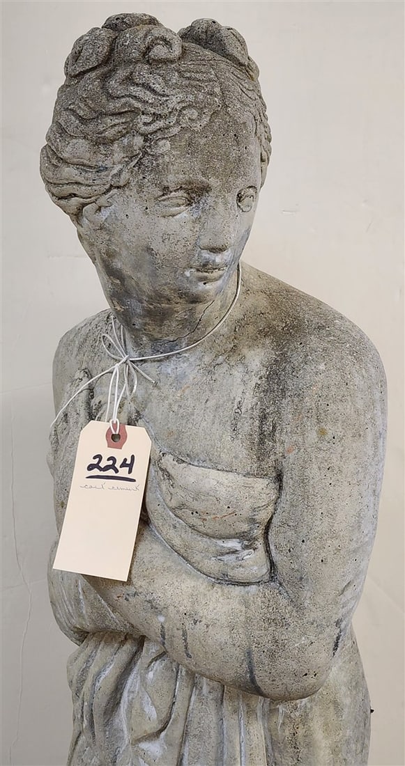 Cast Cement Garden Figure Of A Maiden 47" H (1 of 3)