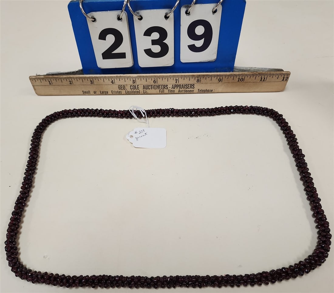 Garnet Bead Necklace 32" (1 of 2)