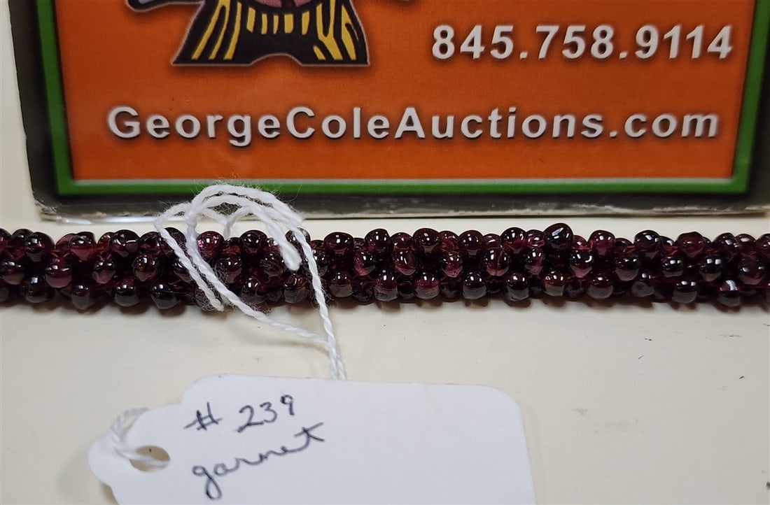 Garnet Bead Necklace 32" - 2