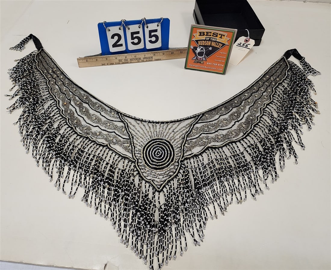 Deco Style Beaded Shawl 29" X 11 1/2": Deco Style Beaded Shawl 29" X 11 1/2"