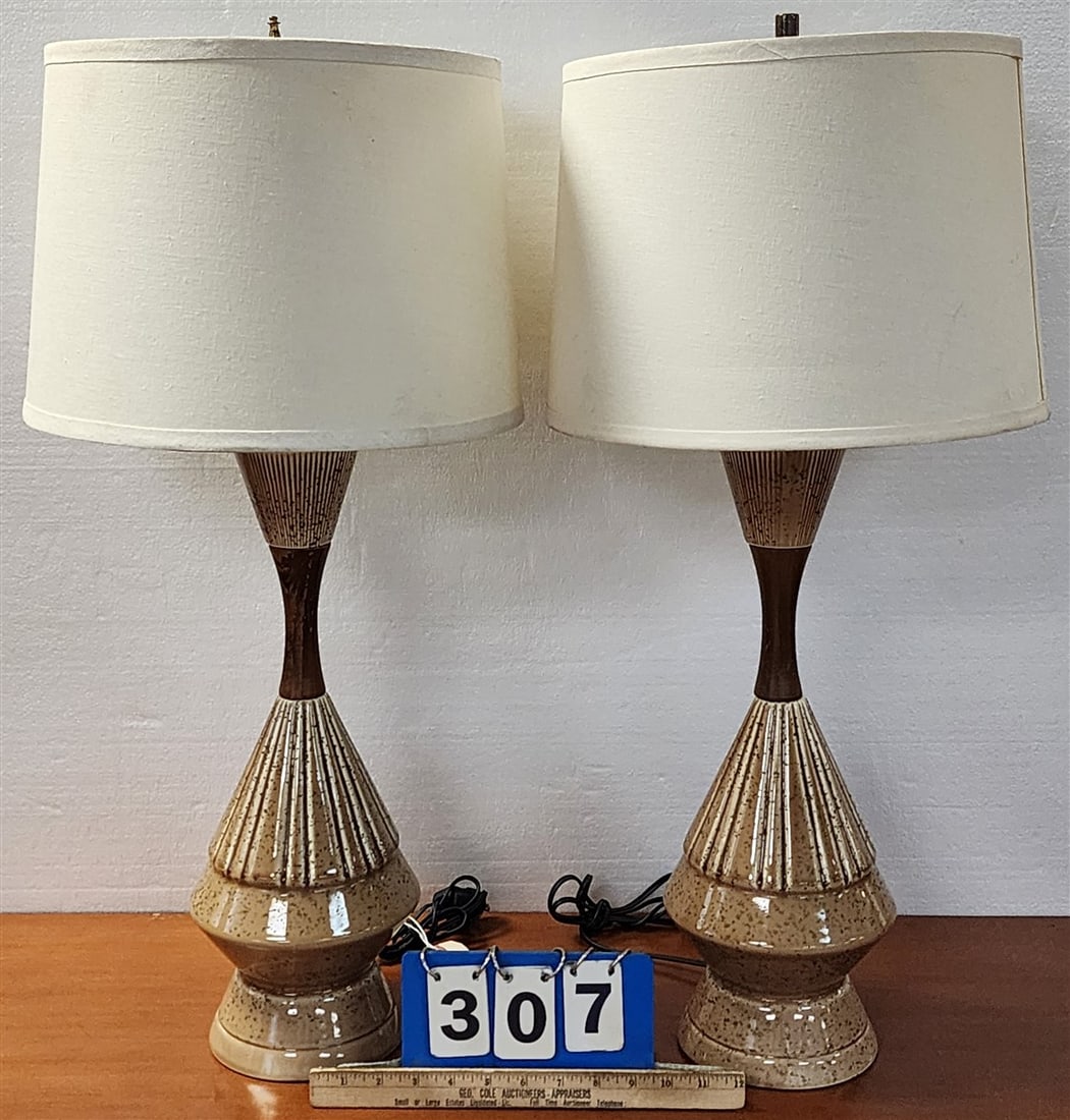 Pr. MCM Ceramic Table Lamps 29" H (1 of 3)