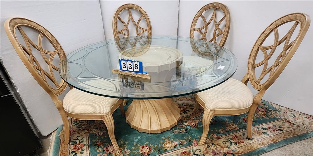 Bernhardt Glass Top Table w/4 Chairs (1 of 5)