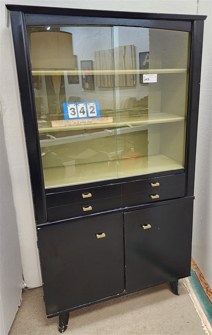 Vintage 50's Kitchen Meier & Pohlmann 1 Drawer Over 2 Door Cabinet 5' 2 1/2" H X 35 1/2" W X 15 1/2" (1 of 4)