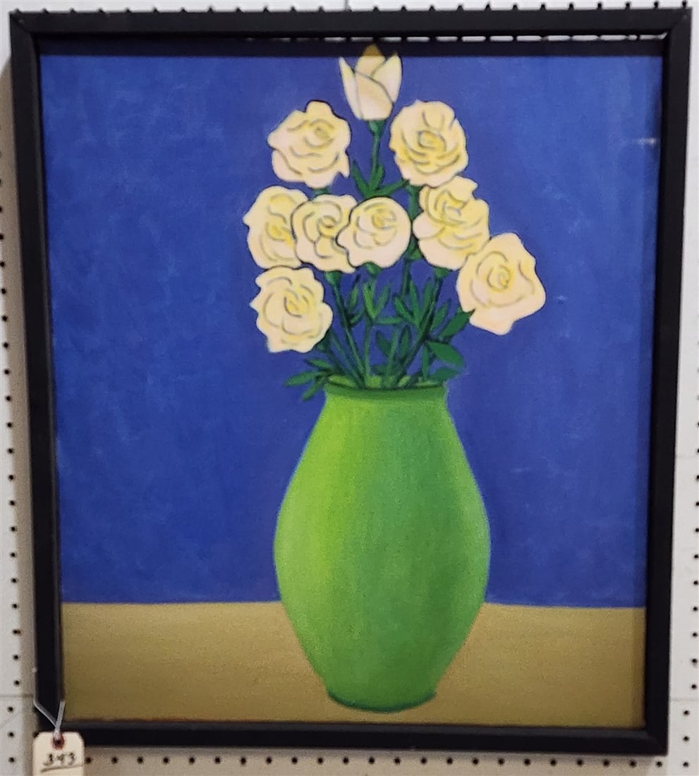 Framed O/C Floral Still Life 25" X 22" w/Frame 26 1/2" X 23 1/2" (1 of 1)