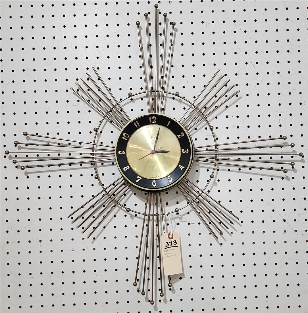 MCM Lux Atomic Starburst Electric Clock 27 1/2" Diam. (1 of 2)