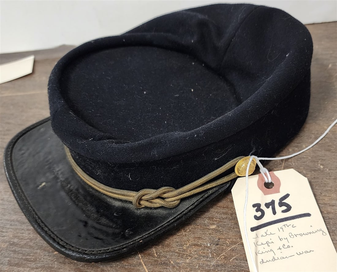 Late 19th C Kepi By Browning King & Co. Cap Used During The End Of The Indian Wars (1 of 3)