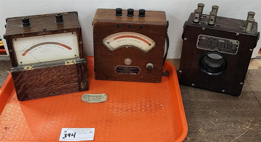 Tray Roller - Smith Voltmeter, Weston A.C. Voltmeter Model # 155 + Current Transformer Model # 461 (1 of 7)