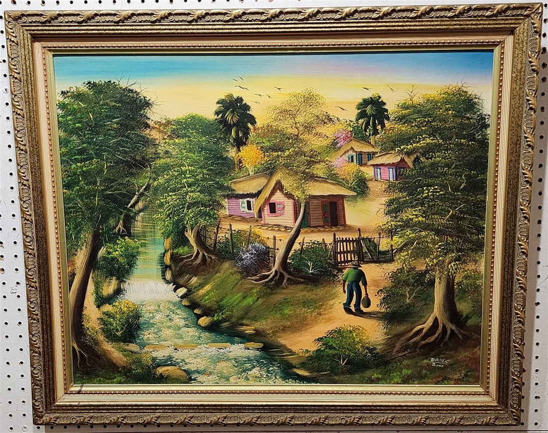 Framed O/C Landscape Sgnd Ovalles 2000 24" X 30" w/Frame 29" X 35" (1 of 5)