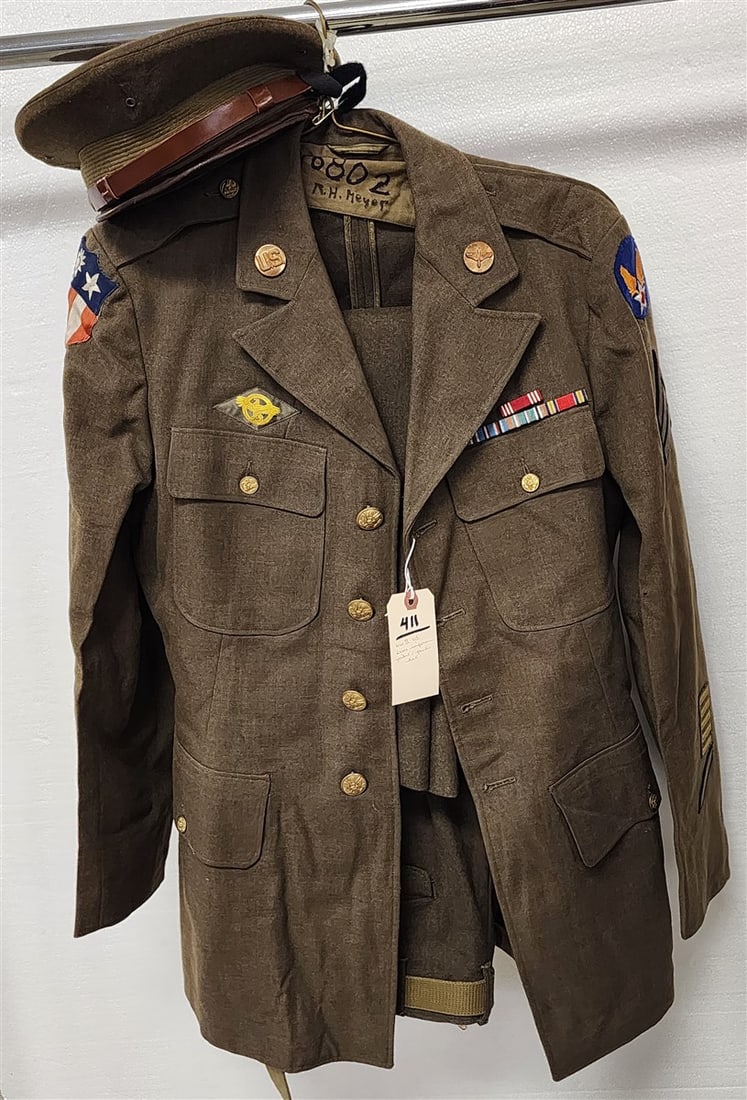 WWII US Army Service Dress Uniform- Jacket, Hat, Pants: WWII US Army Service Dress Uniform- Jacket, Hat, Pants