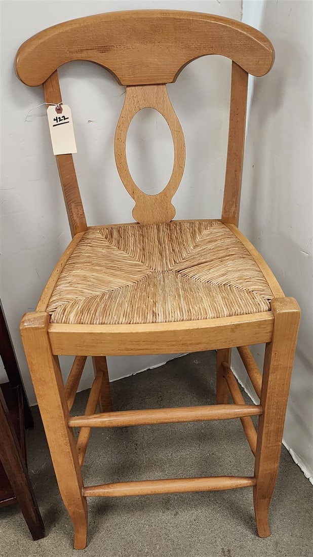 Rush Seat Counter Chair 41" H X 18" W X 15" D: Rush Seat Counter Chair 41" H X 18" W X 15" D