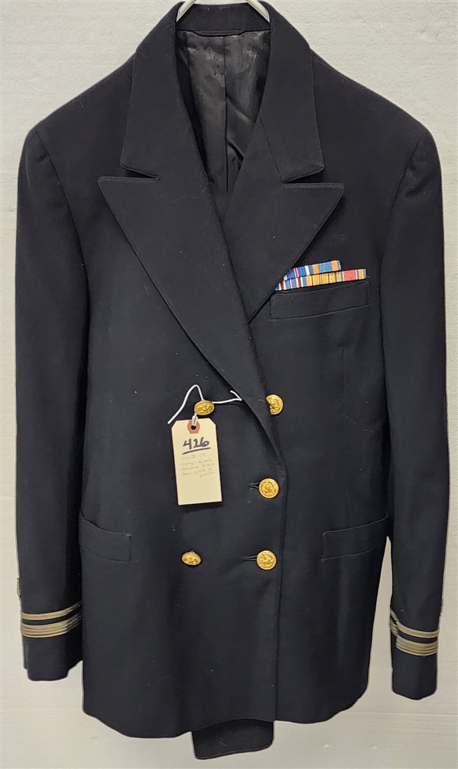 WWII US Navy Officers Service Dress Blue Uniform + Jacket (1 of 2)