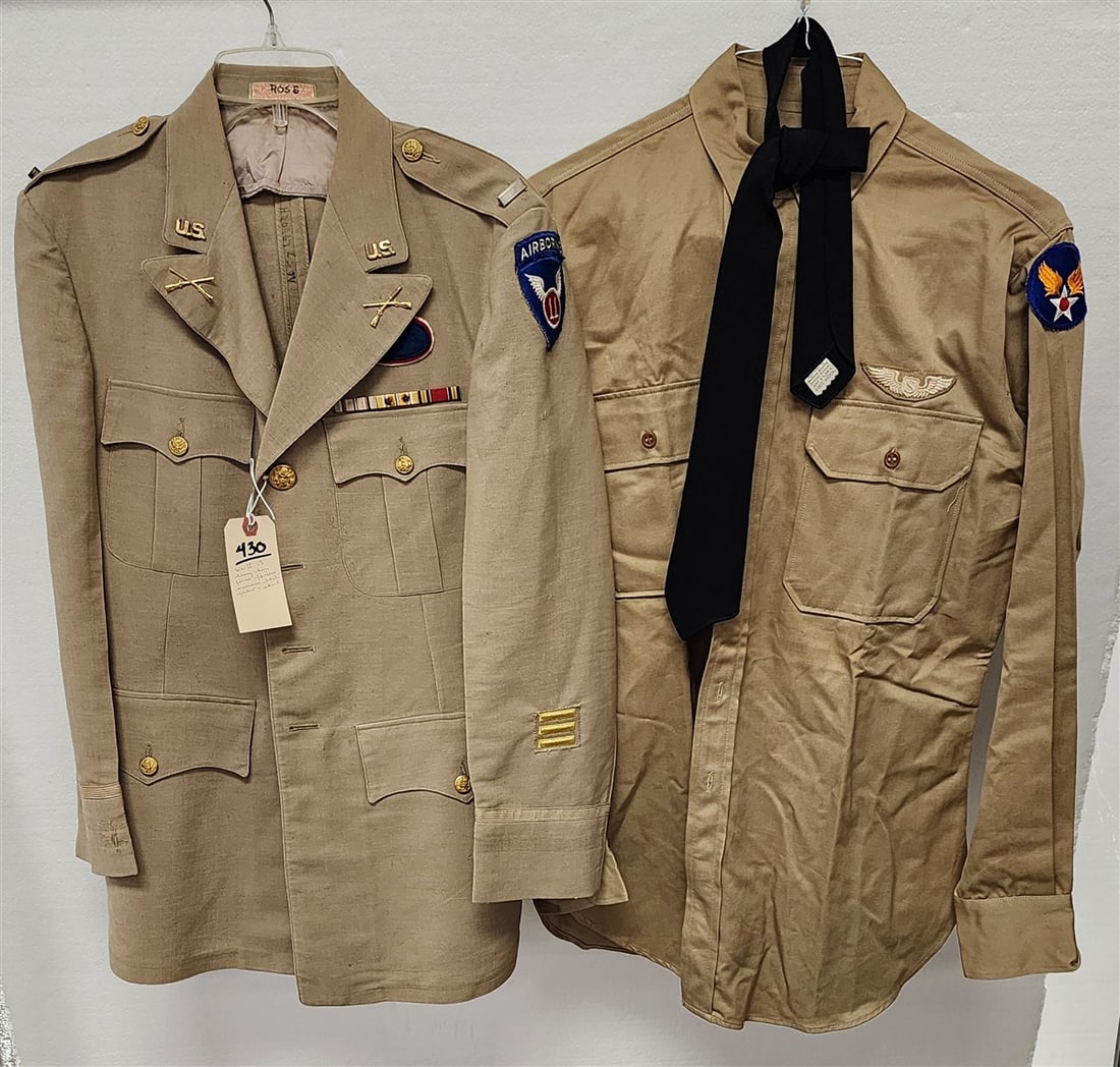 WWII US Army Air Force Officers Summer Khaki Jacket + Shirt: WWII US Army Air Force Officers Summer Khaki Jacket + Shirt