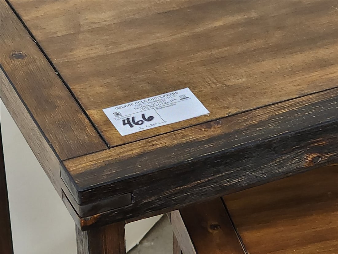 Nest 2 Wooden Tables 23 1/2" H X 24" W X 15" D + 18 1/2" H X 14 1/2' W X 10 1/2" D: Nest 2 Wooden Tables 23 1/2" H X 24" W X 15" D + 18 1/2" H X 14 1/2' W X 10 1/2" D